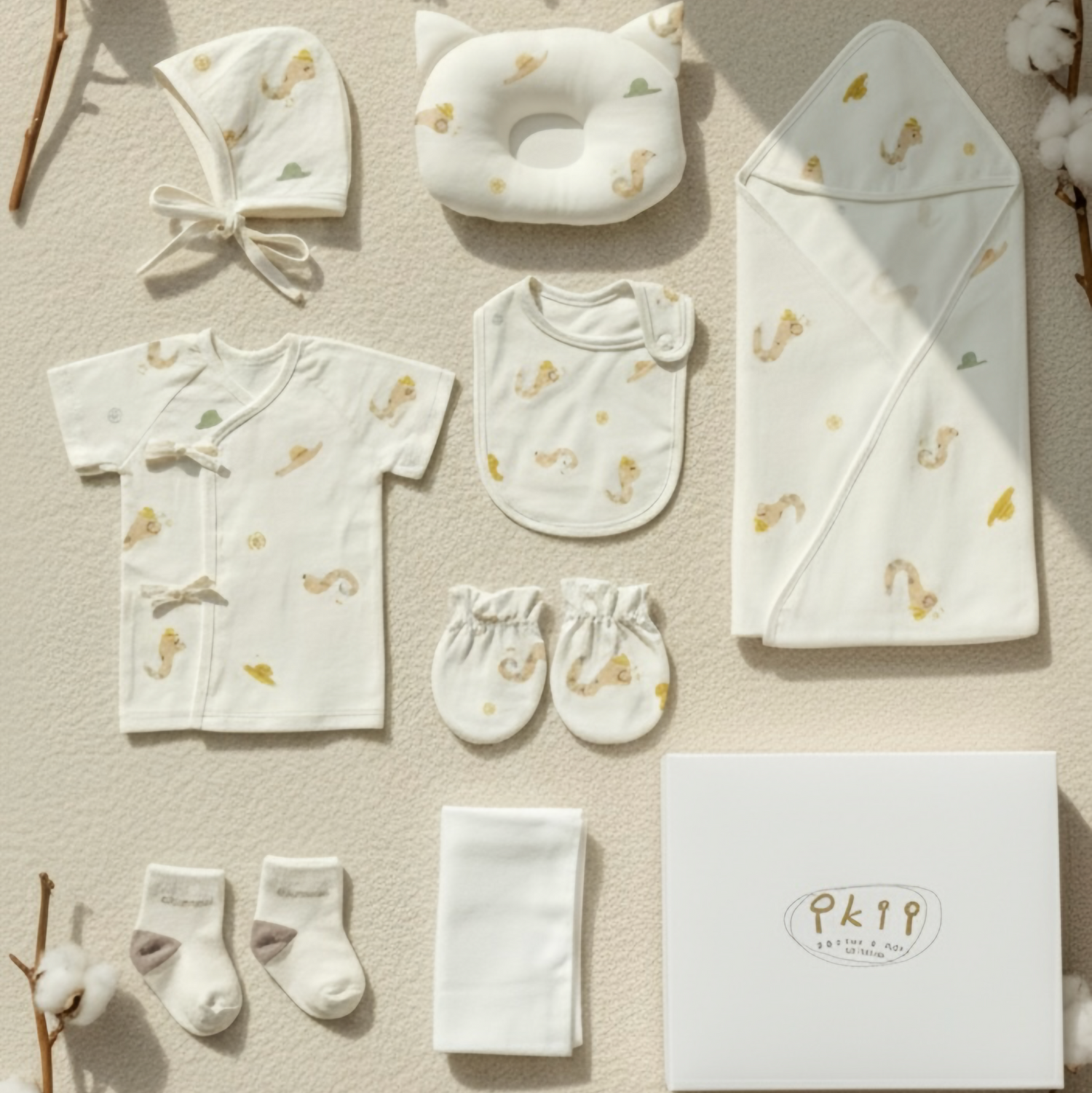 Baby's First Gift: Organic Cotton Newborn 8 Pieces Gift Set