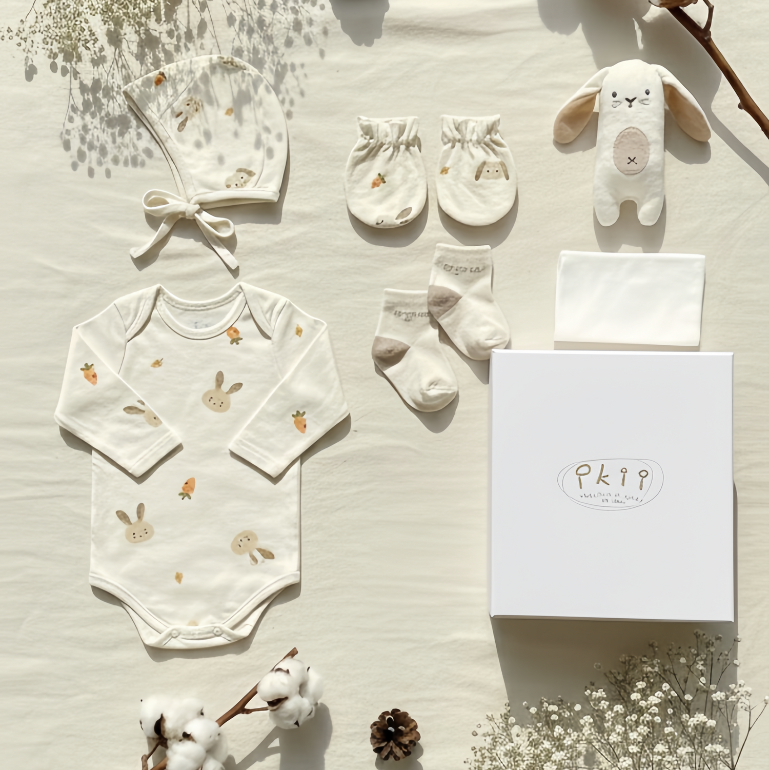 Baby's First Gift: Organic Cotton Newborn 6 Pieces Gift Set